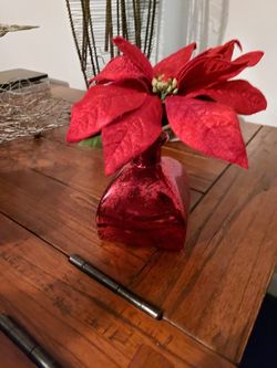 Fake Red Flower Vase
