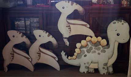 Dinosaur cut outs for party