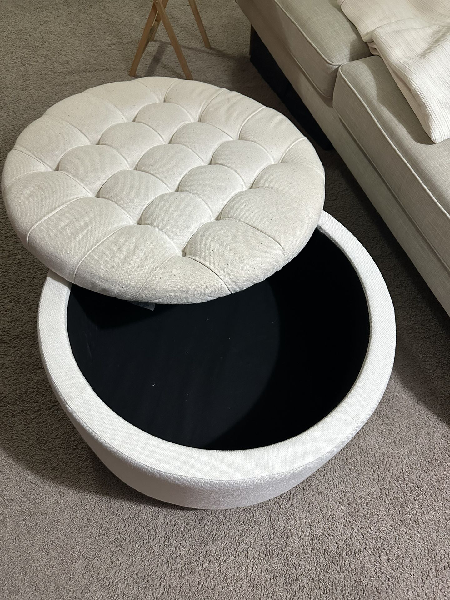 White Storage Ottoman