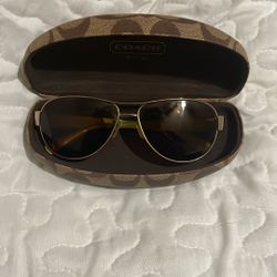 Coach Women Aviators Polarized Sunglasses 