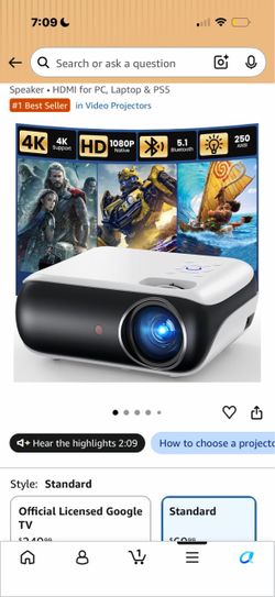 4K Support HD 1080P Home Projector