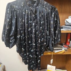 Ms. Sugar S/S Black Shirt/Pant Set Size 8 1970s