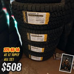 New Tires All 4 275 65 18 At Lt 10 Ply $508