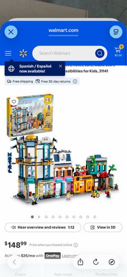LEGO Creator 3 in 1 Main Street Building Toy Set, Features a Toy City, Art Deco Building, Market, Hotel, Café, Music Store and 6 Minifigures, Endless 
