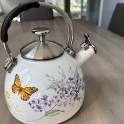 Lenox Butterfly Meadow Enameled Kitchen Tea Kettle