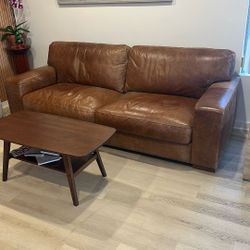 Leather couch Plus The Chair And The Table 