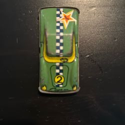 This is a vintage tin toy racing car, likely a Soviet-era collectible from the 1960s or 1970s