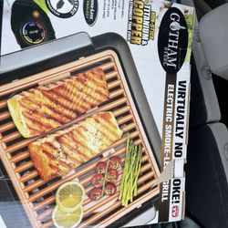 Electric Grill & Griddle Drip Pan Gotham Smoke-less Cooktop Non Stick Copper new