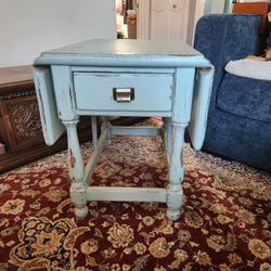 Pair Of Custom Painted Distressed Antique End Tables