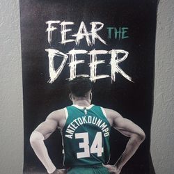 giannis antetokounmpo Milwaukee Bucks Canvas Wall Poster Fan Man Cave
