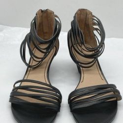 Black Leather Heels- Nicole