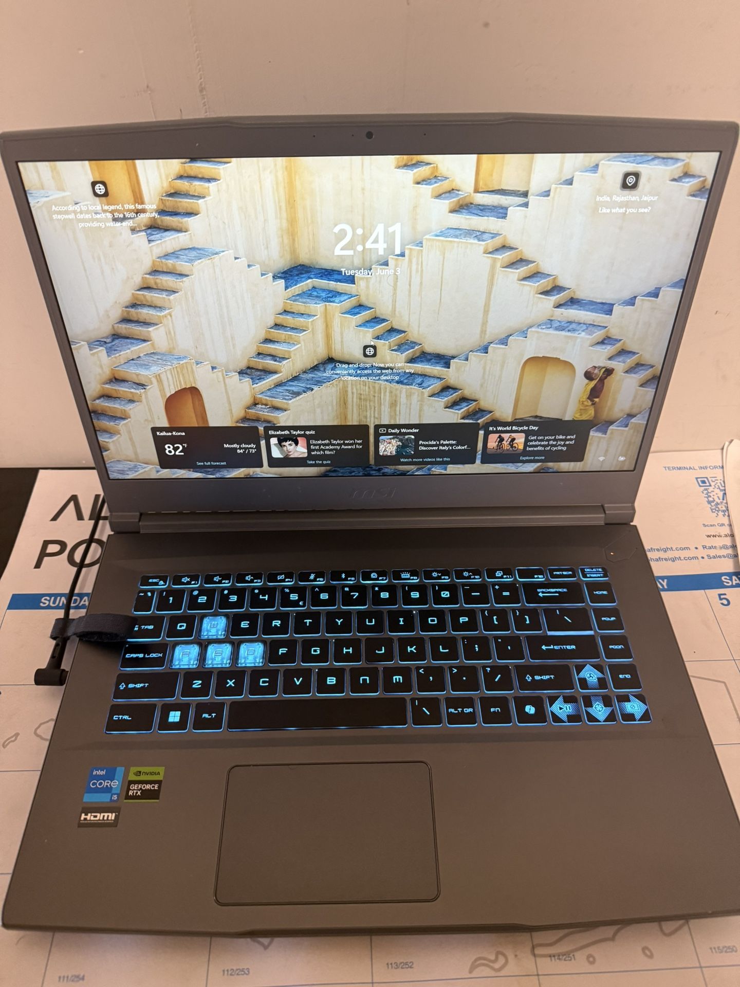 MSI Thin Gaming Laptop Intel - 16GB