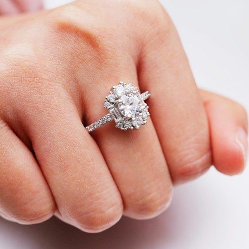 "Plain Romantic Gemstone CZ Thin Wedding Rings for Women, EVGG1586