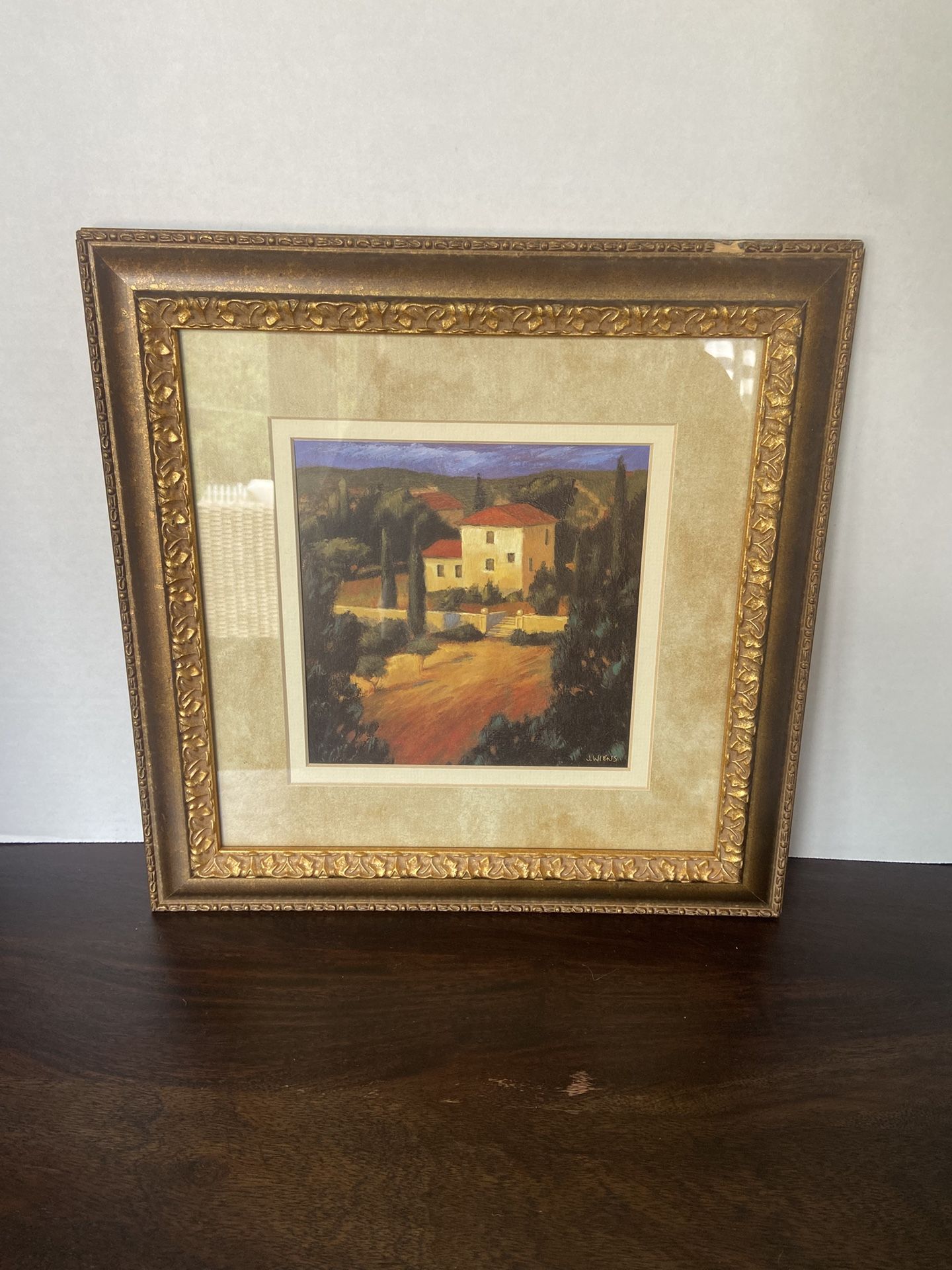 Tuscan Italian Landscape House J Wiens Art Framed Print Countryside Frame:13.5x13.5
