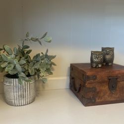 Cute wooden decorative box with a lid