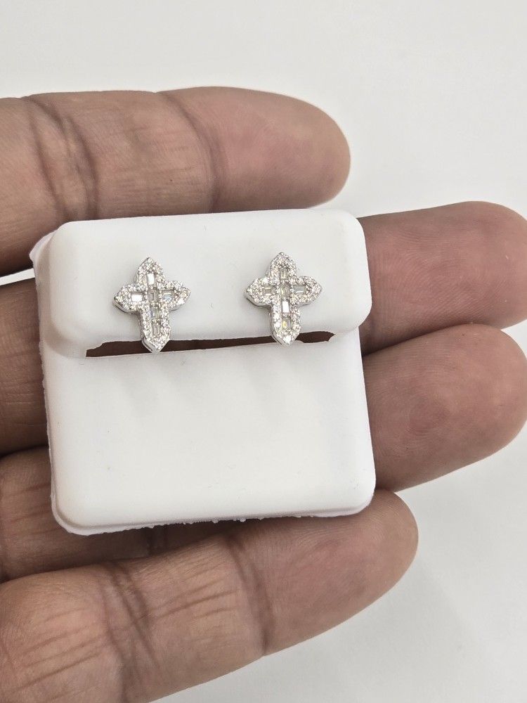 925 Sterling Silver Moissanite Diamond Stud Earring 