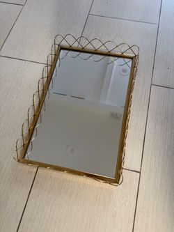 Gold Metal Mirrored Decorative Tray