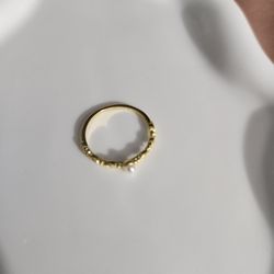 New Sterling Silver Faux Pearl Ring