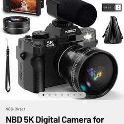 NBD 5K Digital Camera for Photography,48MP Autofocus Vlogging Camera for Youtube
