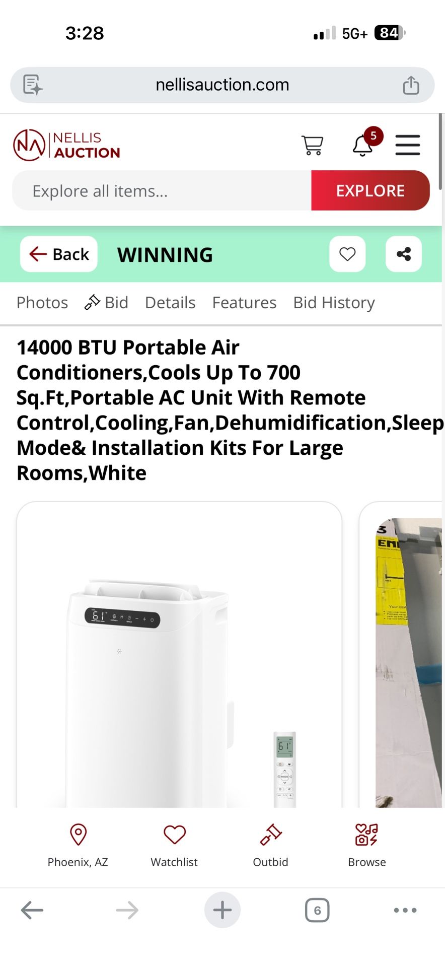 Smart 14000 BTU portable air condition/fan/dehumidifier