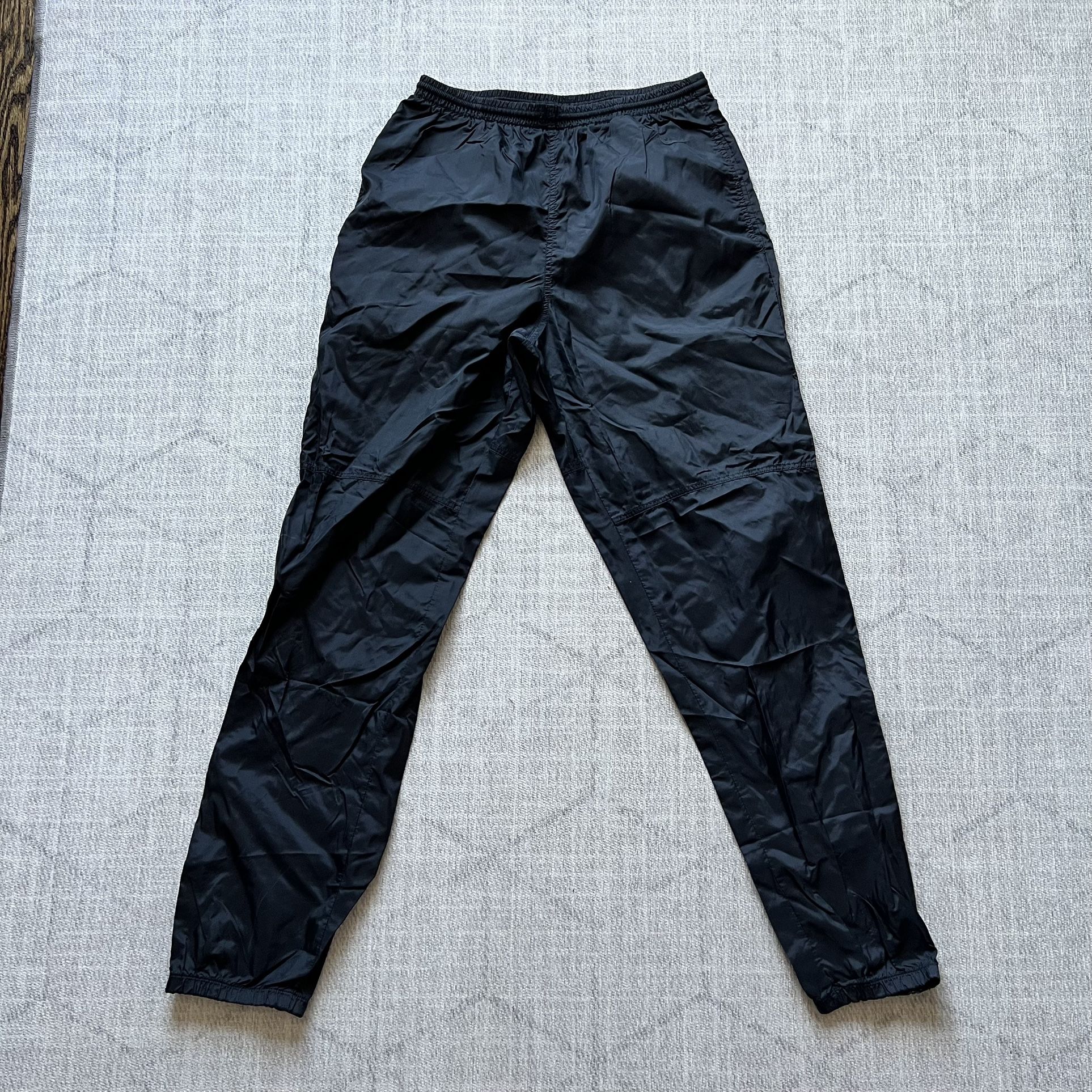 Vintage 1990s Nike Air Men’s Black Athletic Windbreaker Swish Track Pants MEDIUM