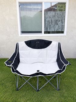 Oversized Double Folding Camping Chair , Black & White