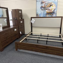 King Size All Pcs BedroomSet in Stock. Comes in Other Sizes Too. We Can Deliver and Set Up