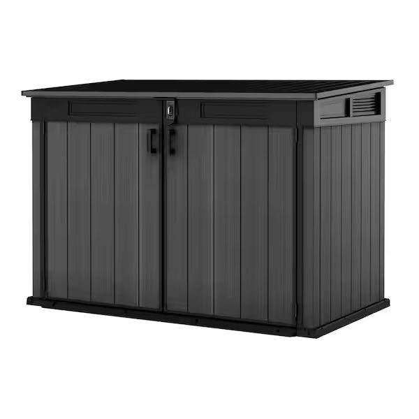 New in box Cortina Mega 6.2 ft. W x 3.6 ft. D Durable Resin Plastic Storage Shed with Flooring Grey (22.4 sq. ft.)
