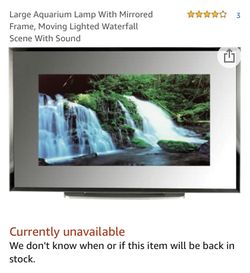 Vintage PICTURE MIRROR Light Up WATERFALLS Animated 25.5” x 18”