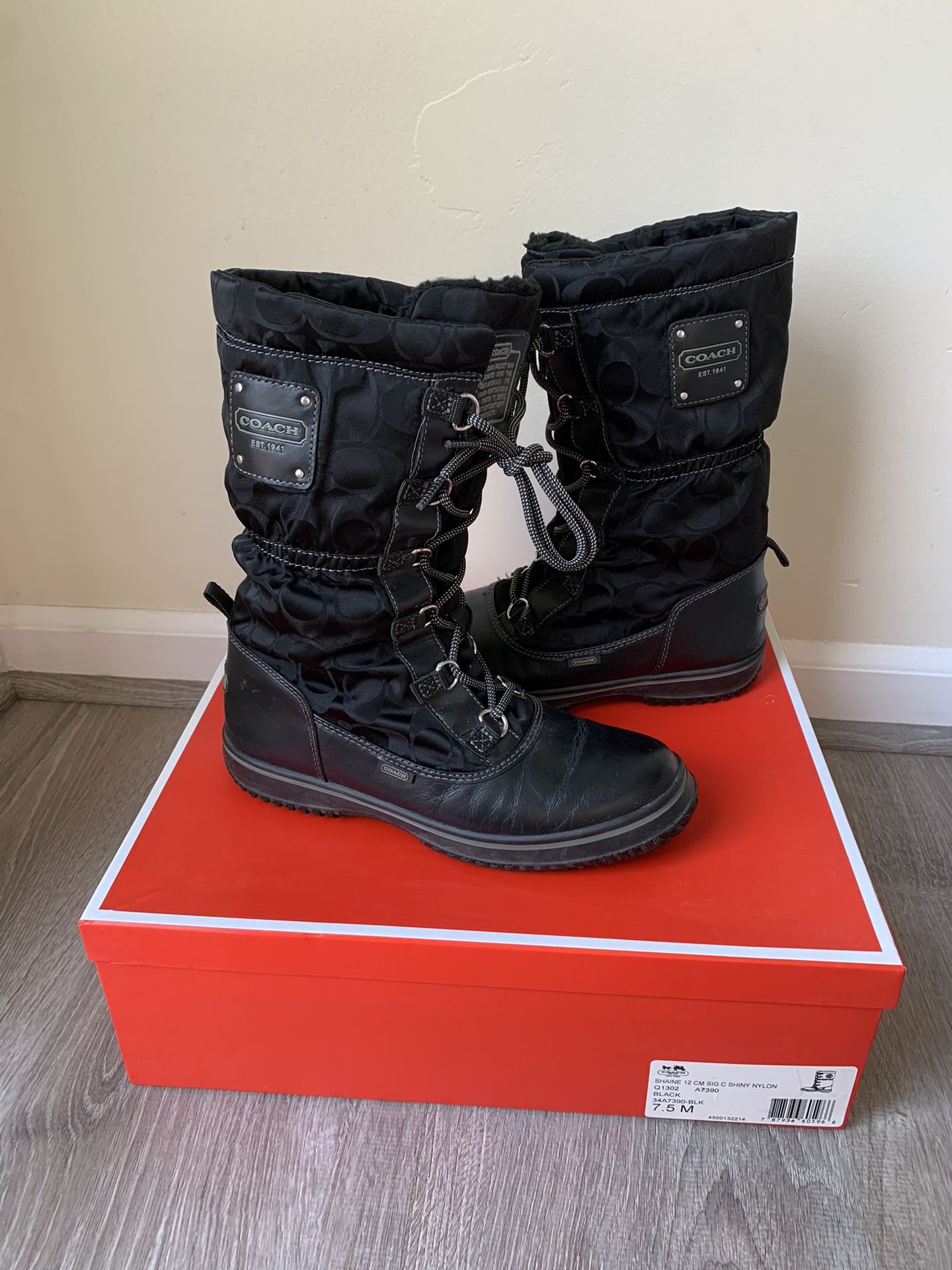 Black Coach Boots Women’s Size 7.5M