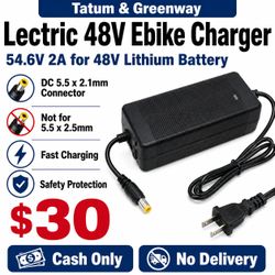 Suptopone 54.6V 2A Ebike Charger for 48V Lithium Battery – DC 5.5 x 2.1mm