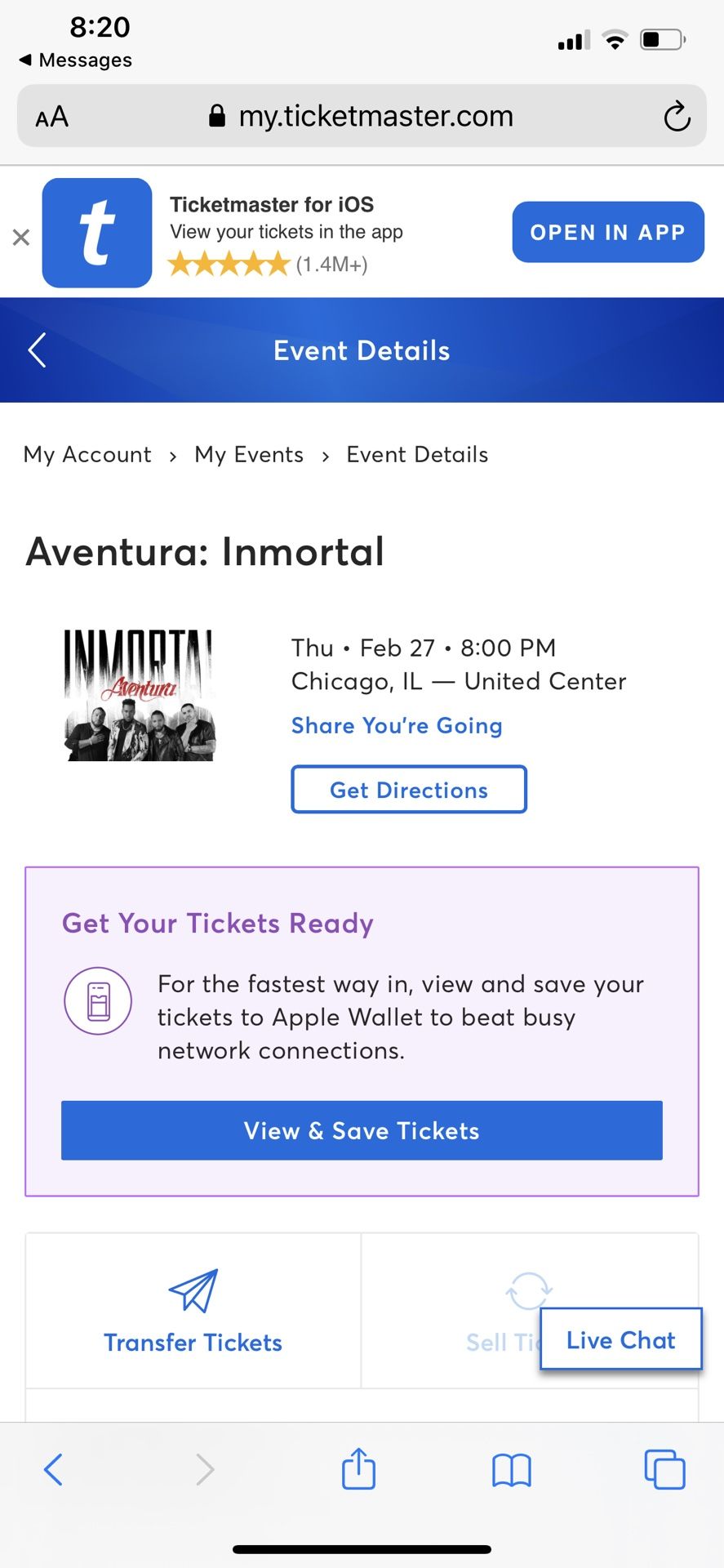 Aventura tickets