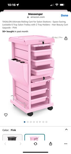Pink Nail/Hair Beauty Cart Trolley