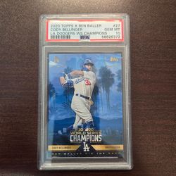 2020 Topps X Ben Baller Los Angeles Dodgers Cody Bellinger World Series Champions PSA 10