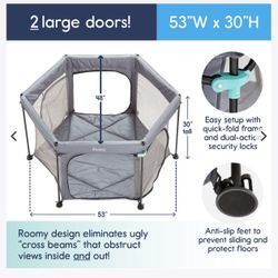 53" PlayPod Portable Playpen for Babies and Toddlers 