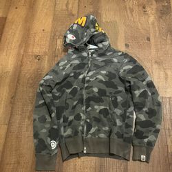 Black & Grey Camo Bape Hoodie