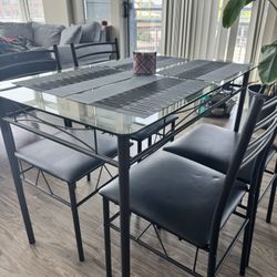 Premium Tempered Glass Table (multi-purpose) - Chairs & Placemats Included