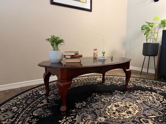 Vintage wooden coffee table and side table