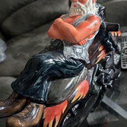 Harley Davidson Inspired Motorcycle Laid Back Biker Man Cookie Jar