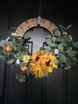 Fall Front Door Decor Set - 2 Wreaths & 1 Welcome Sign