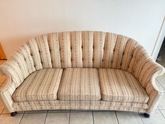 Vintage Tufted Three-Seat Sofa