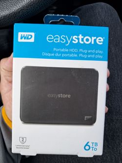 WD - Easystore 6TB External USB 3.2 Gen 1 Portable Hard Drive - Black