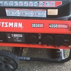 Craftsman Generator 3650 Watts.   4550 Starting Watts .   $350 OBO. 