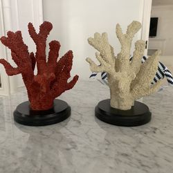 Pair Of Vintage Coral Sculptures