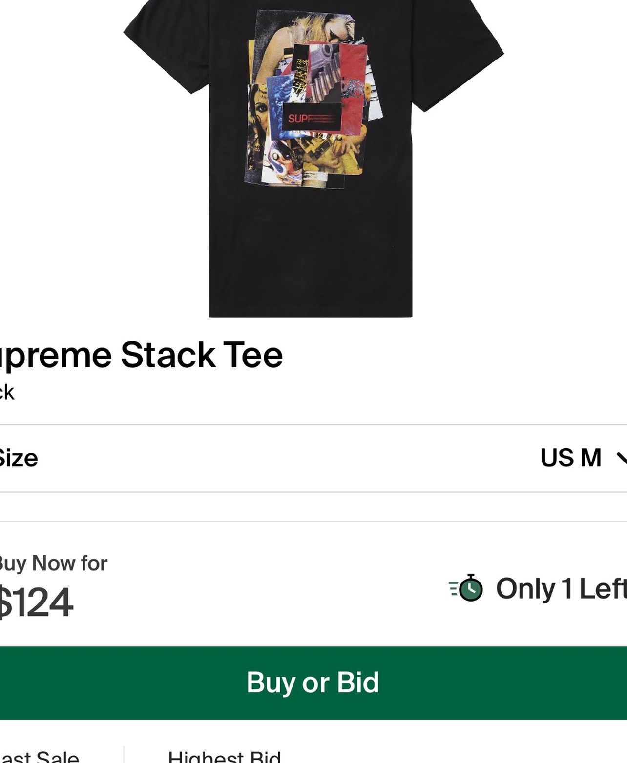 Supreme Slack Tee Black Size M