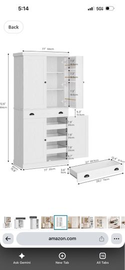 72 inch pantry cabinet
