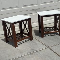 End Tables (white and brown)
