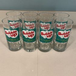 Set Of 8 Vintage Bubble Up Glasses