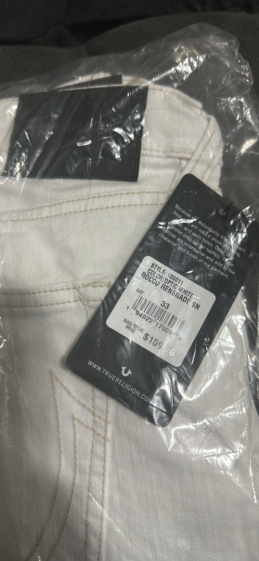 True Religion White Jeans Size 33
