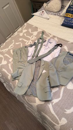 Sage green 2t boy suit